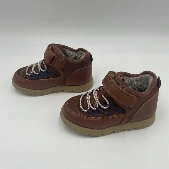 Oshkosh B’gosh shoes Toddler Faux Fur- Lined Recycled Boots Size  6, tan - Picture 2 of 11
